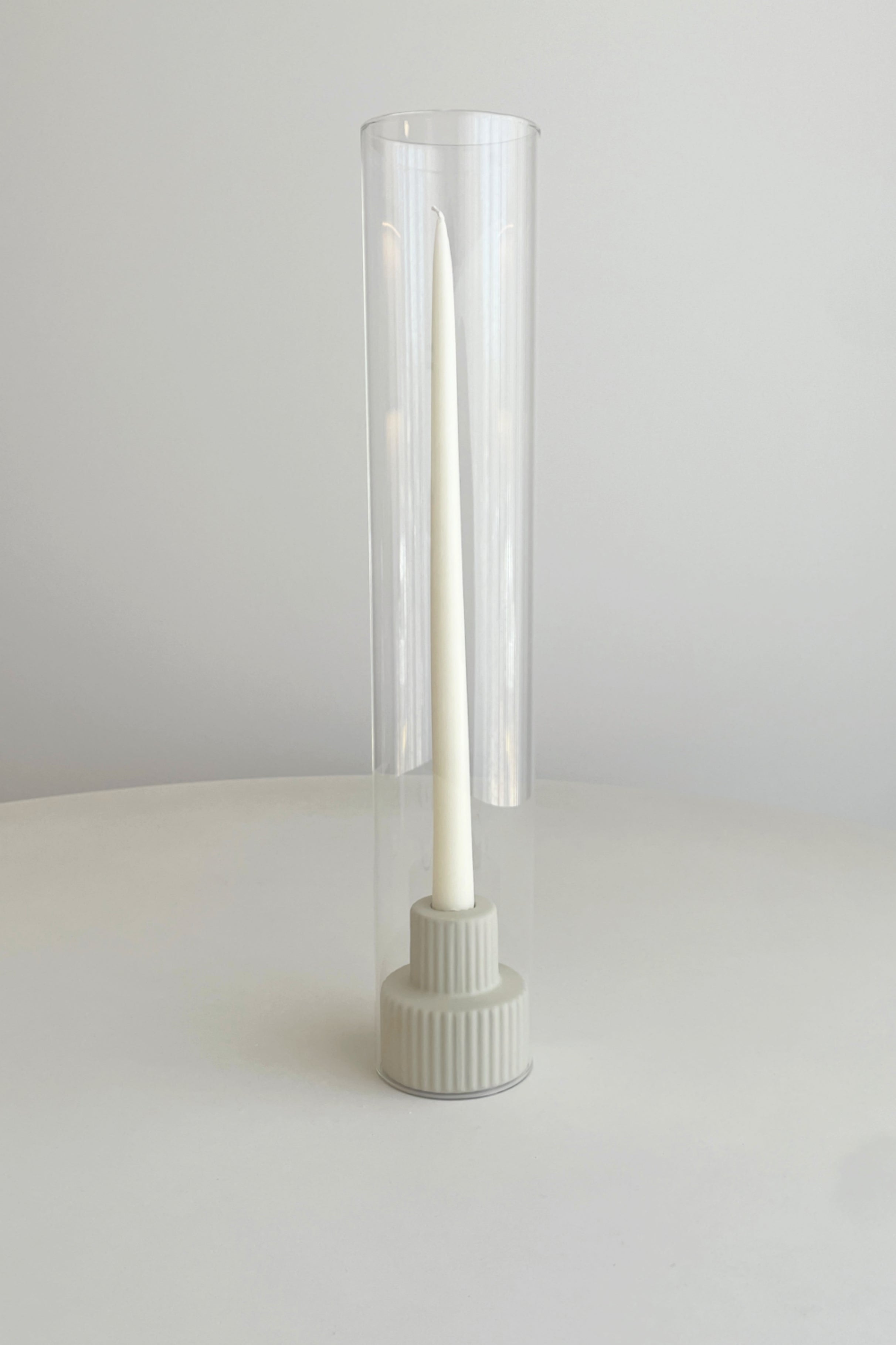 Ceramic Ribbed Taper Candle Holder